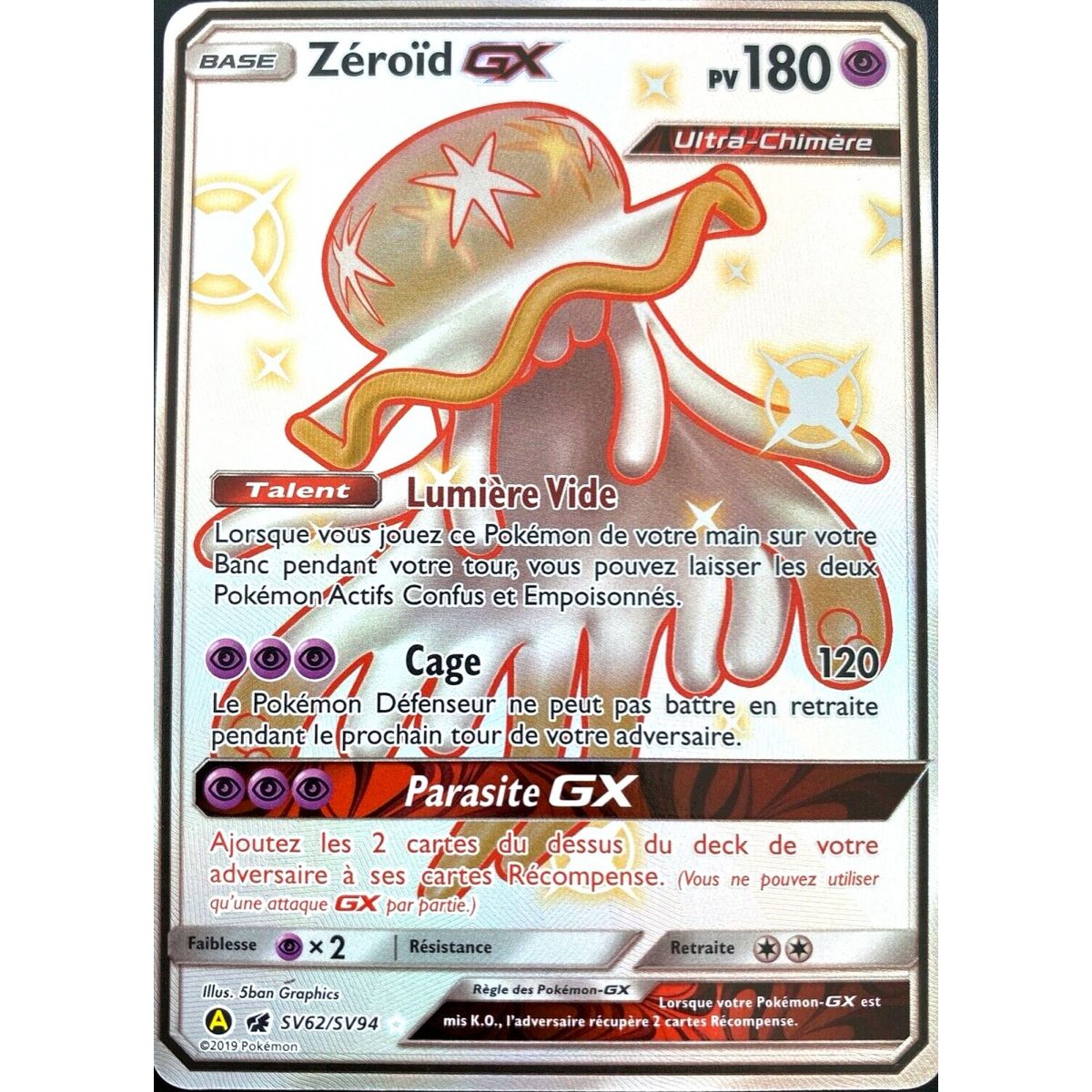 Zeroid GX – Full Art Ultra Rare SV62/SV94 – Sonne und Mond 11,5 Okkulte Schicksale