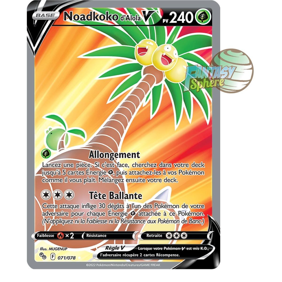 Item Alolan Noadkoko V – Full Art Ultra Rare 71/78 – Pokemon Go Schwert und Schild