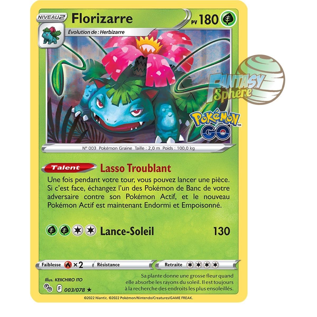Florizarre – Holo Rare 3/78 – Schwert und Schild Pokemon GO
