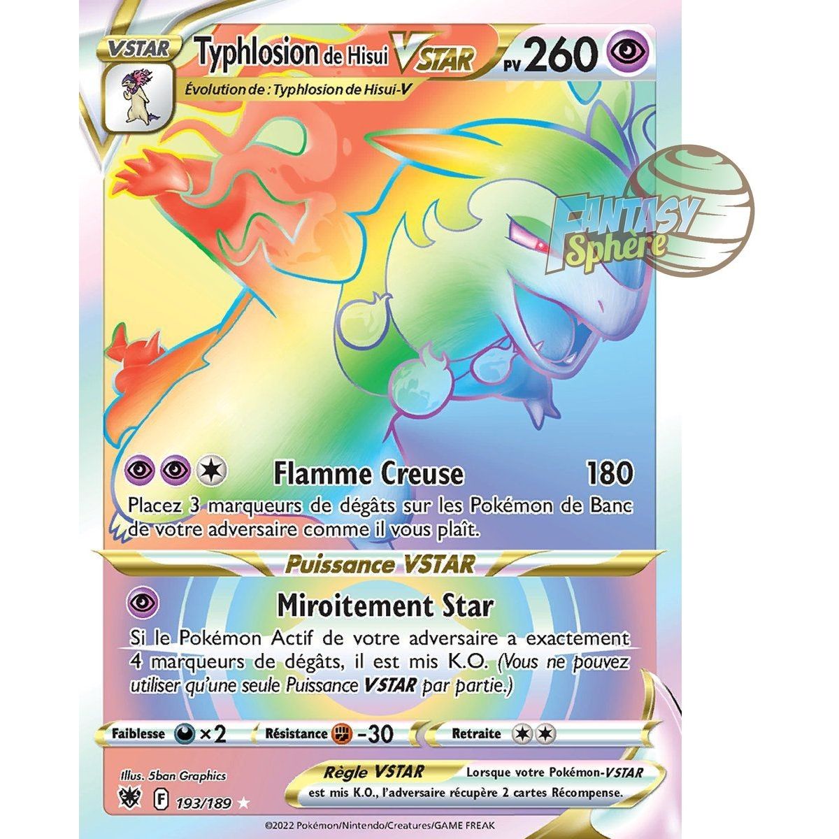 Item Typhlosion von Hisui VSTAR – Secret Rare 193/189 – Schwert und Schild Strahlende Sterne