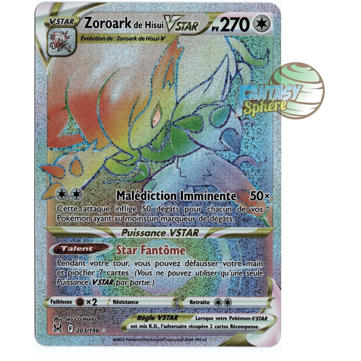 Item Zoroark von Hisui VSTAR – Secret Rare 203/196 – Schwert und Schild 11 Lost Origin