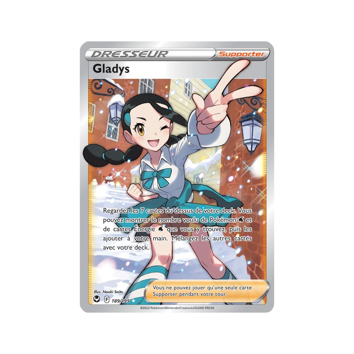 Item Gladys - Full Art Ultra Rare 189/195 - Epee et Bouclier 12 Tempete Argentée