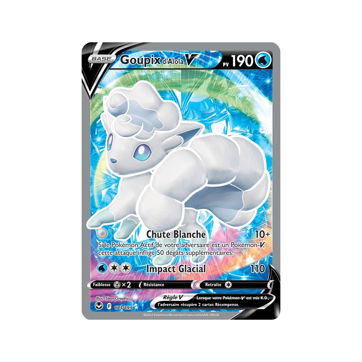 Alolan Vulpix V – Full Art Ultra Rare 173/195 – Schwert und Schild 12 Silver Storm