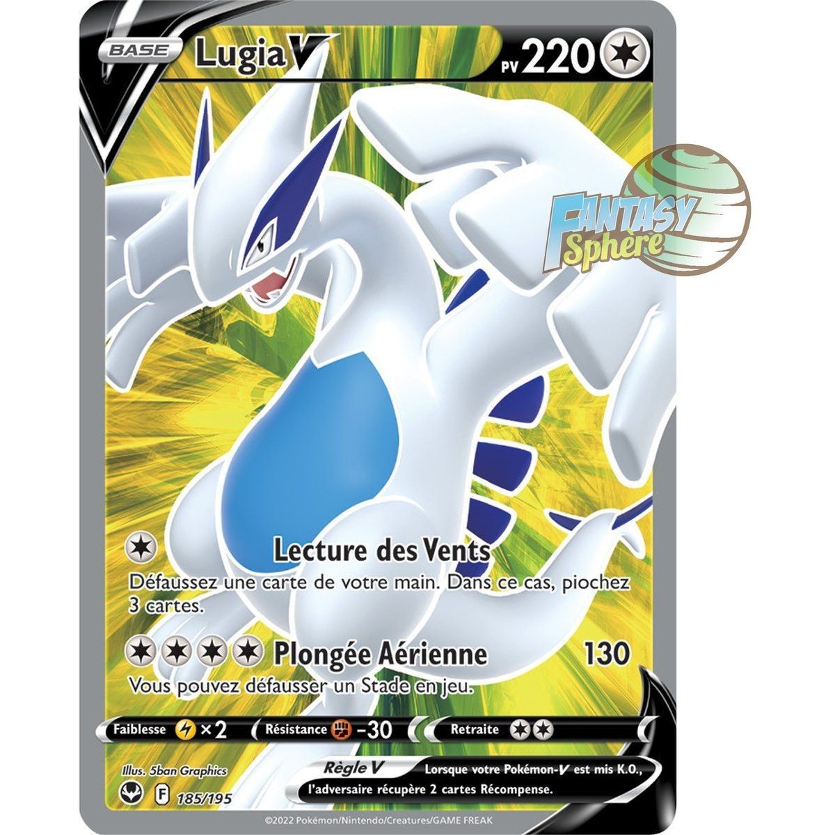 Lugia V – Full Art Ultra Rare 185/195 – Schwert und Schild 12 Silver Storm