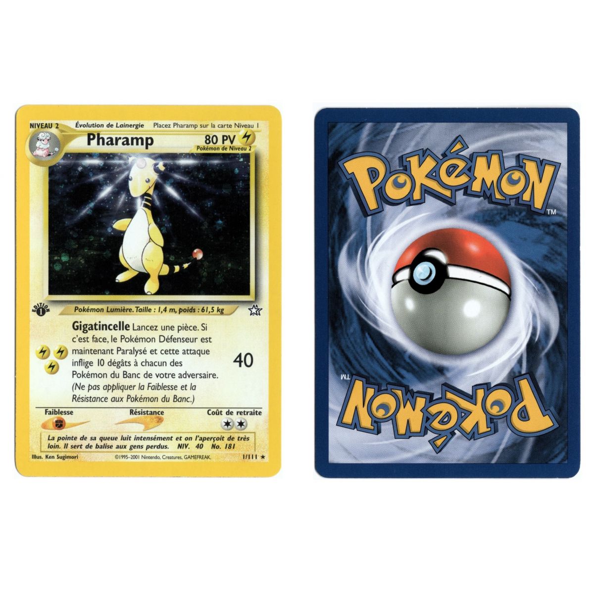 Pharamp 1/111 Neo Genesis Holo 1. Französischer View Scan