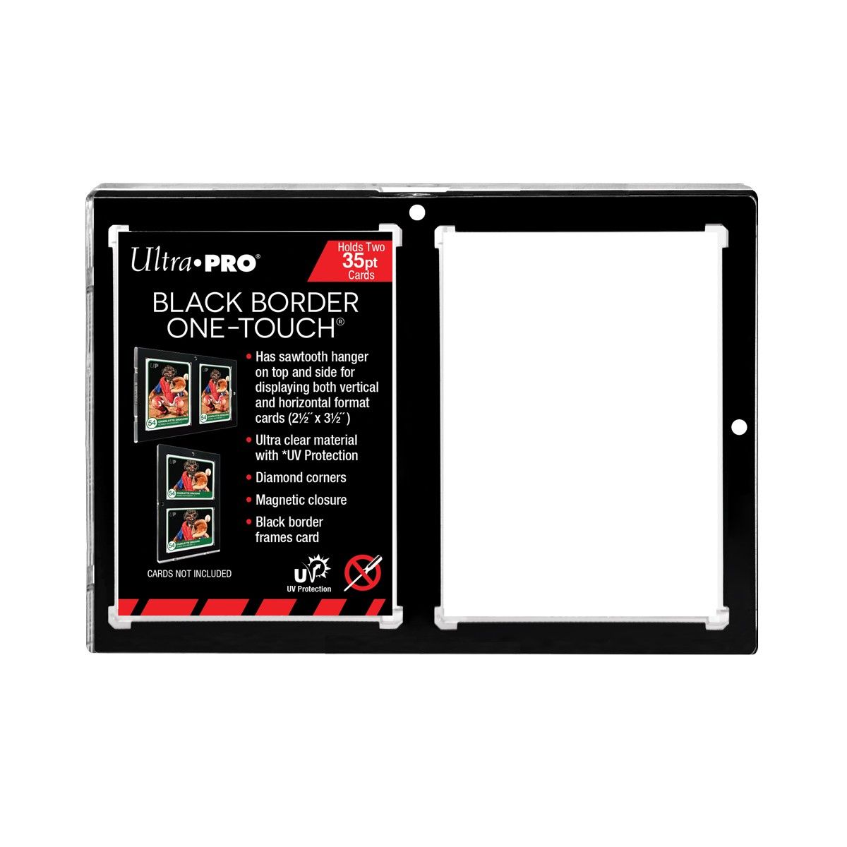 Item Ultra Pro – starre One-Touch-Kartenhülle – schwarzer Rahmen – 2 Karten