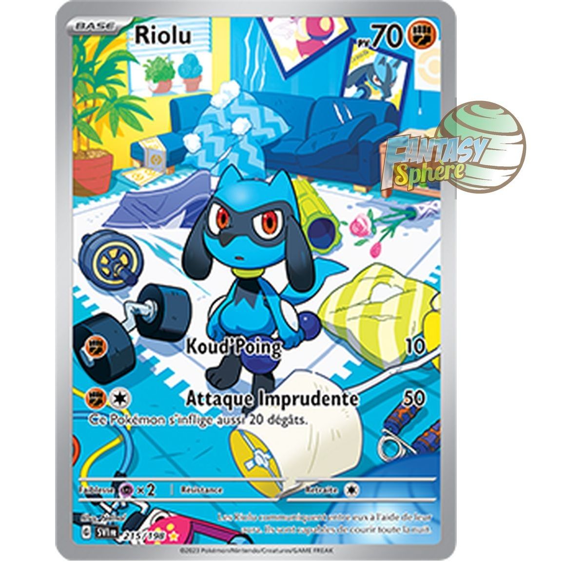 Item Riolu – Seltene Illustration 215/198 – Scharlachrot und Violett