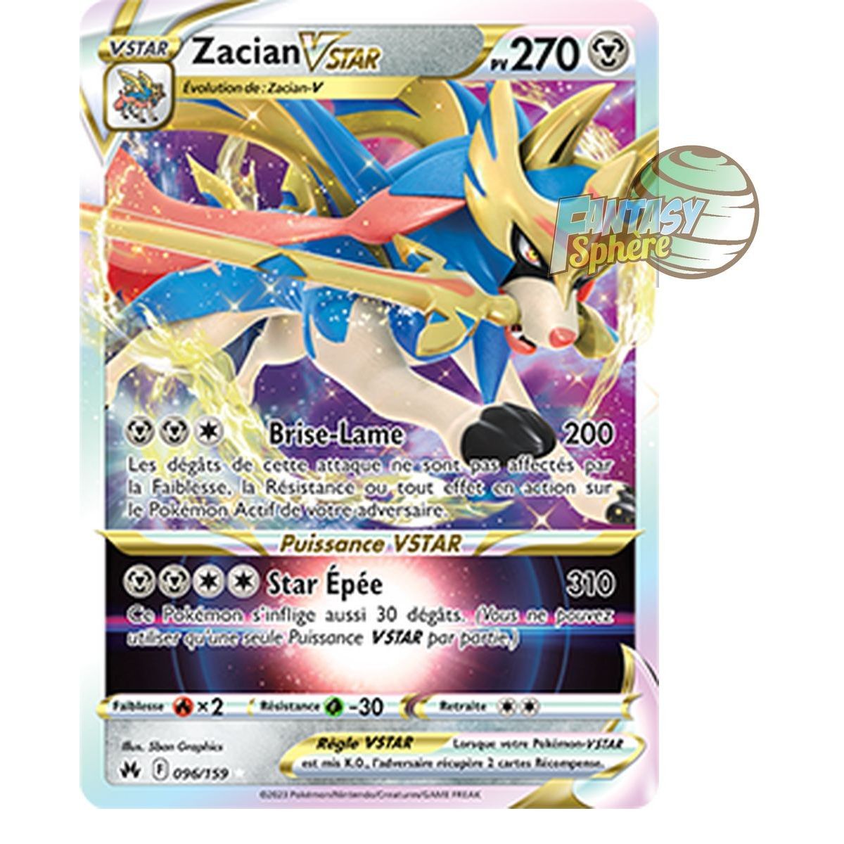 Zacian VSTAR – Full Art Ultra Rare 96/159 – Schwert und Schild 12,5 Zenith Supreme