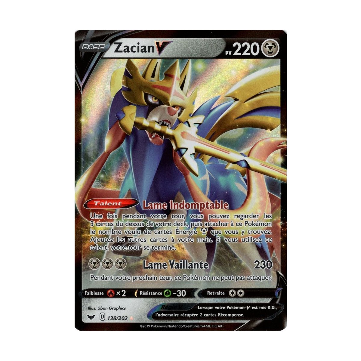 Zacian V – Ultra Rare 138/202 – Schwert und Schild 1