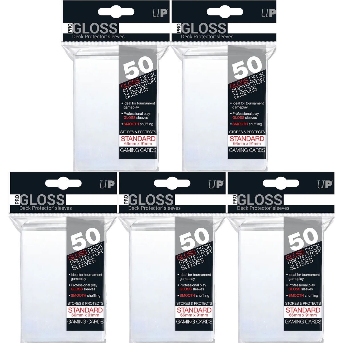 250 Kartenhüllen - Standard - Pro-Gloss: Klar Transparent - Ultra Pro
