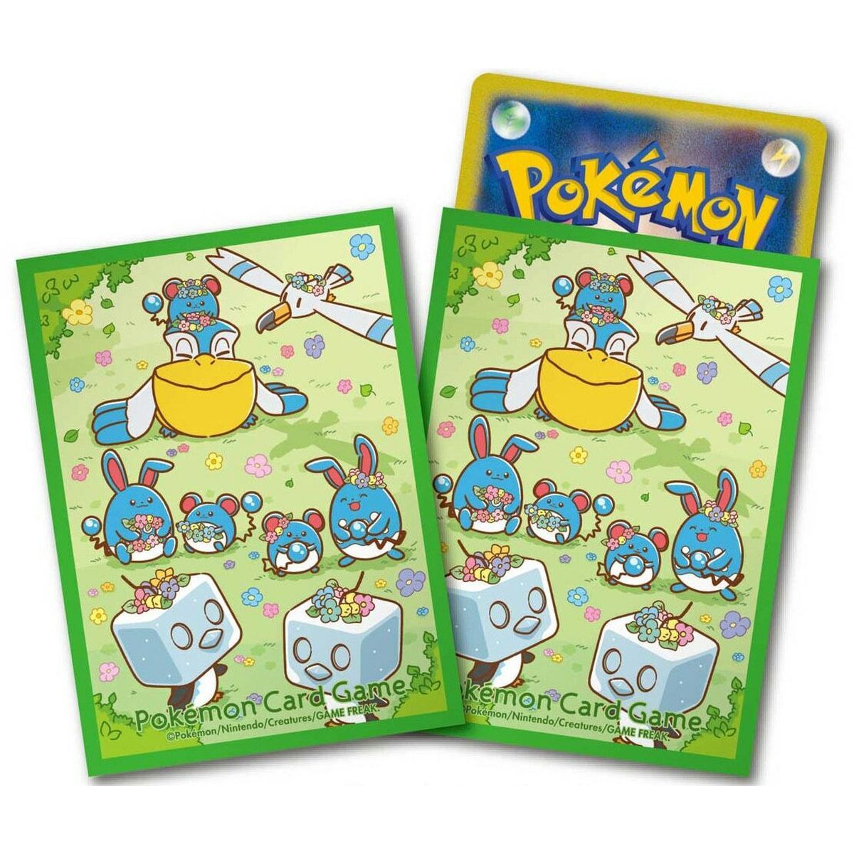 64 Kartenhüllen – Standard – Marill & Blumenkrone – Pokémon Center