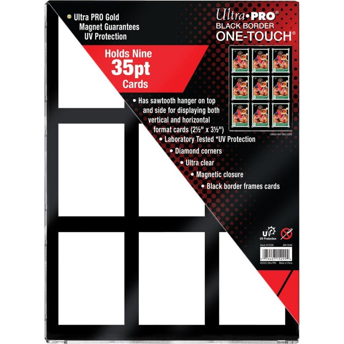 9-Karten - Schwarzer Rand UV ONE-TOUCH Magnethalter 35PT - Ultra Pro