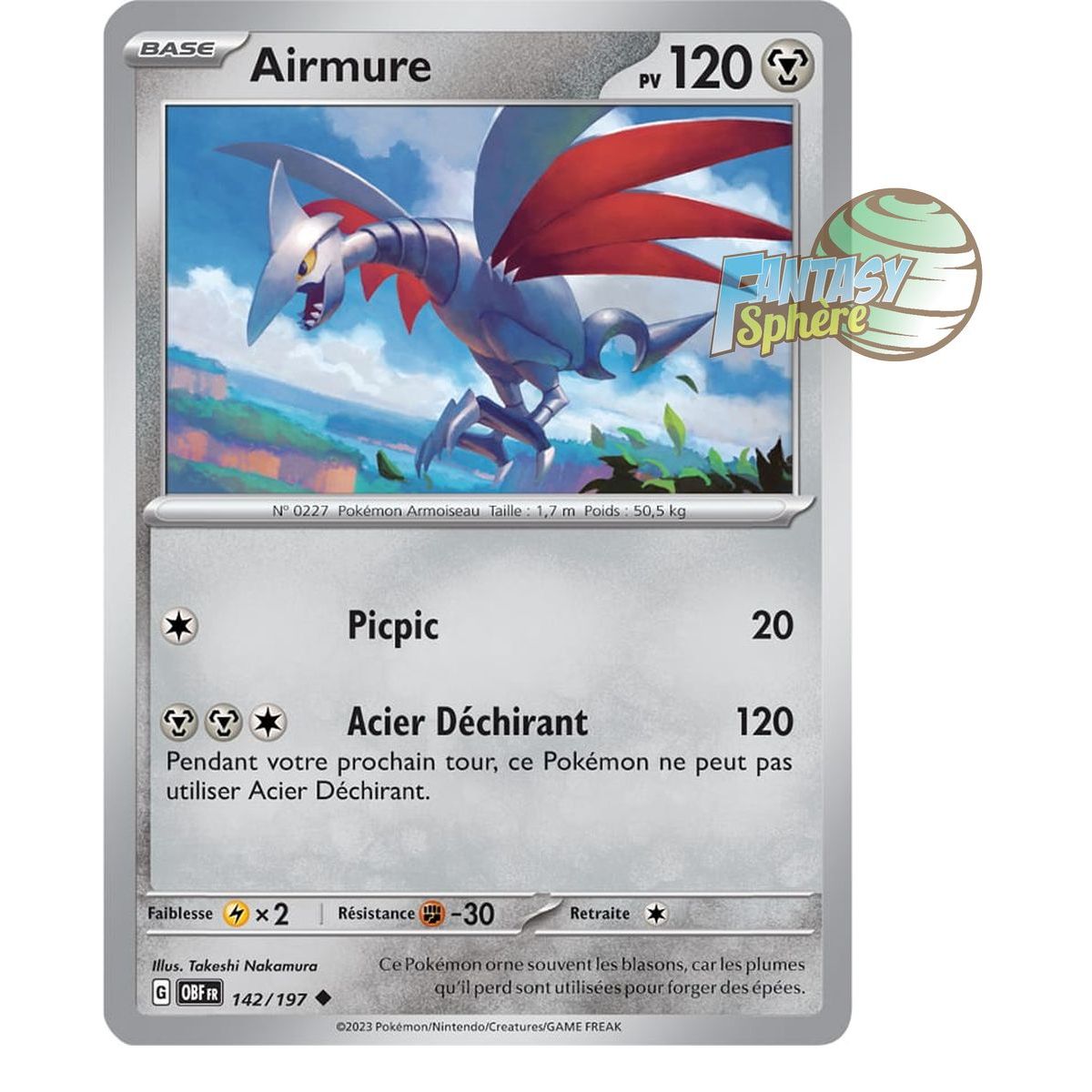 Skarmory – Rückseite 142/197 – Scharlachrote und violette Obsidianflammen