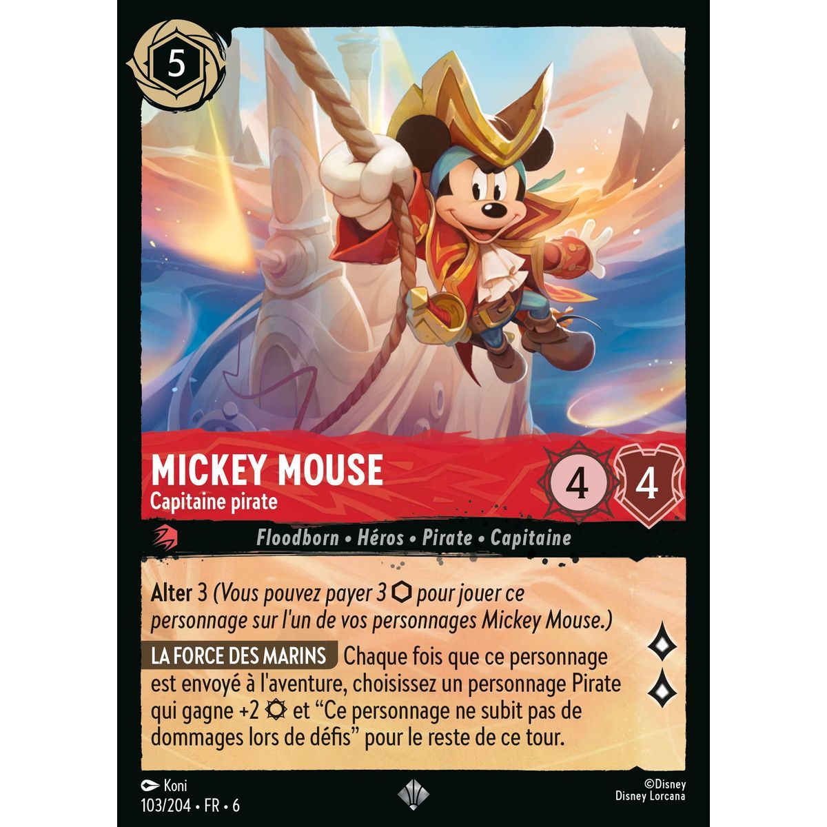 Item Mickey Mouse, Piratenkapitän - 103/204 - AZS - Das Azuritmeer - Brillant - Premium - Französisch