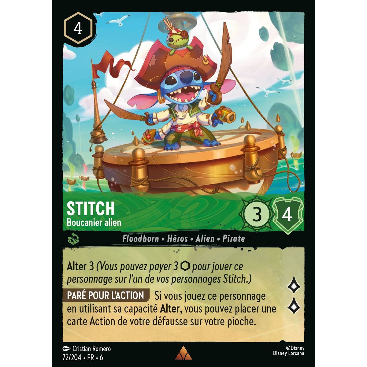Stitch, Alien Buccaneer – 72/204 – AZS – Das Azuritmeer – Brillant – Premium – Französisch