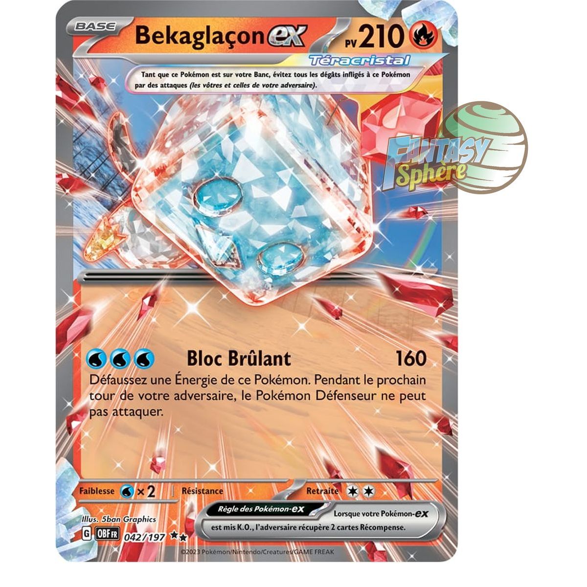 Item Bekaglaçon EX – Double Rare 42/197 – Scharlachrote und violette Obsidianflammen