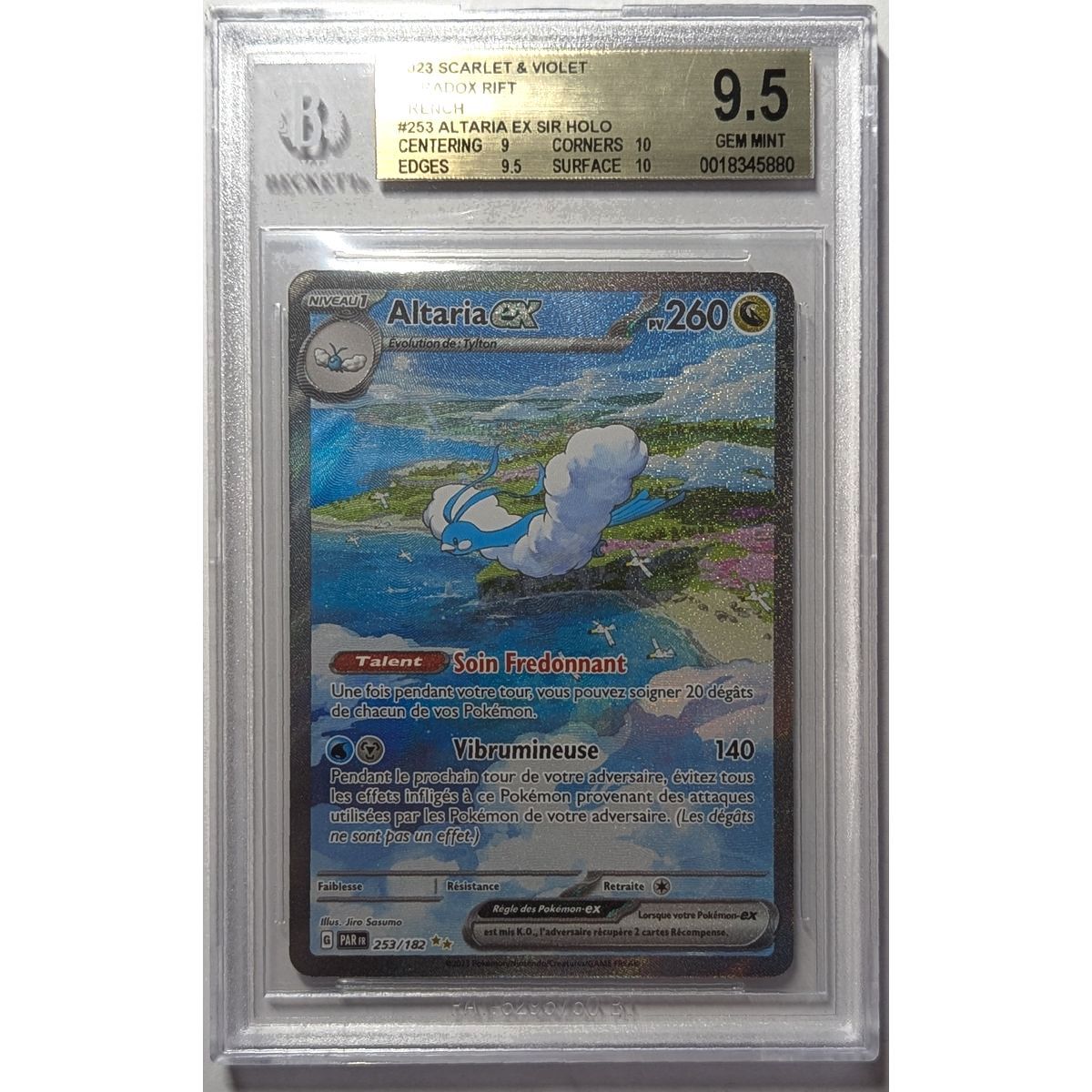 Item [BGS 9.5 – Neuwertig] – Bewertete Karte – Altaria EX SAR 253/182 – S&V Paradox Rift – 2023 – Pokémon – Französisch