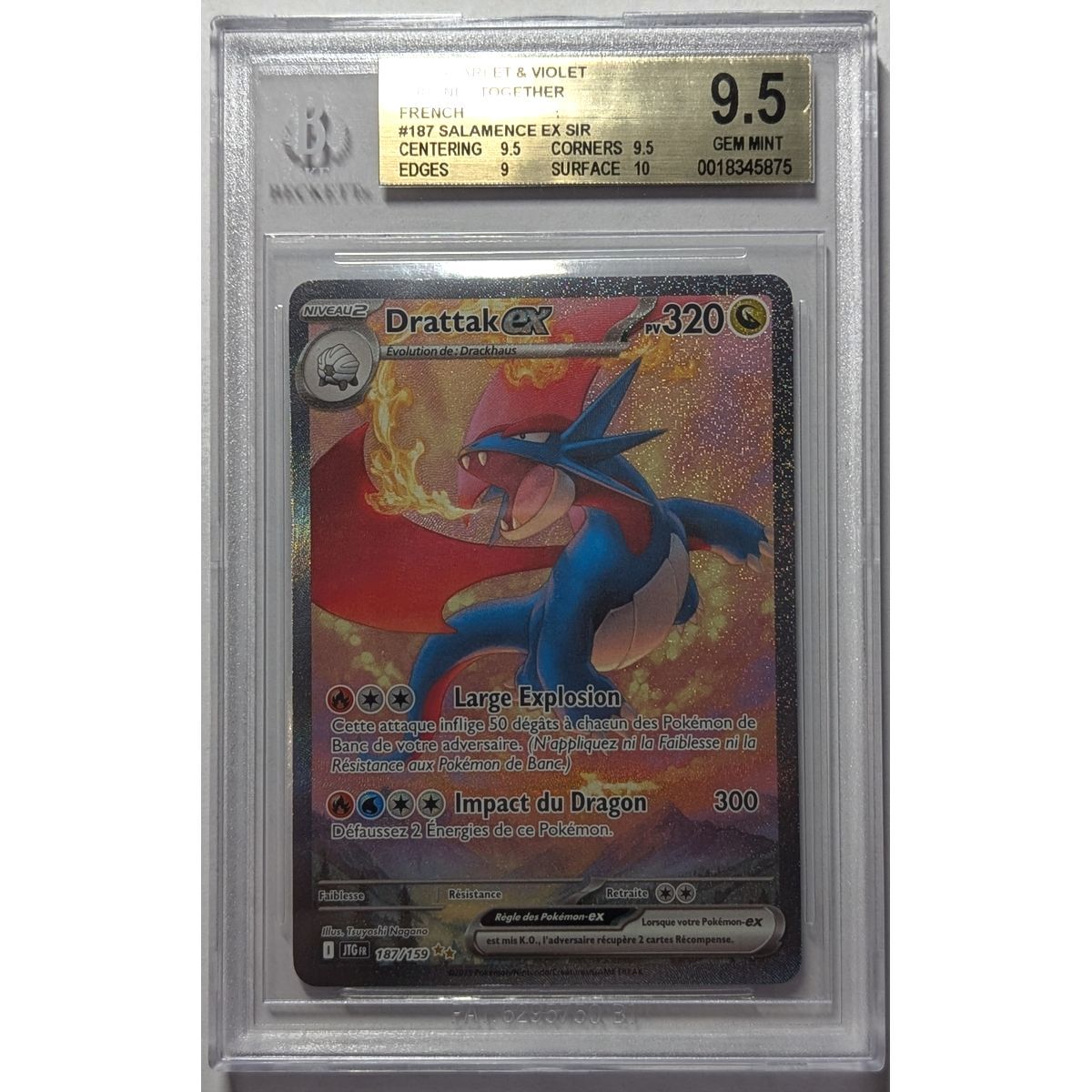 Item [BGS 9.5 – Neuwertig] – Bewertete Karte – Salamence EX SAR 187/159 – S&V Adventure Together – 2025 – Pokémon – Japanisch