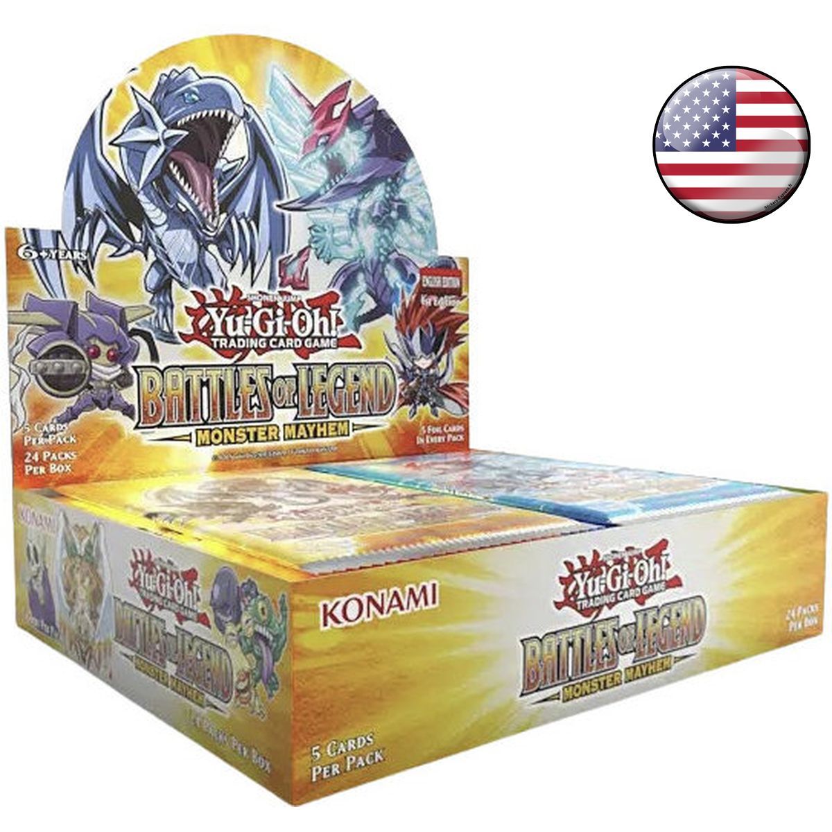Schachtel mit 24 Boostern – Battles of Legend: Monster Mayhem – BLMM – Yu-Gi-Oh! – USA