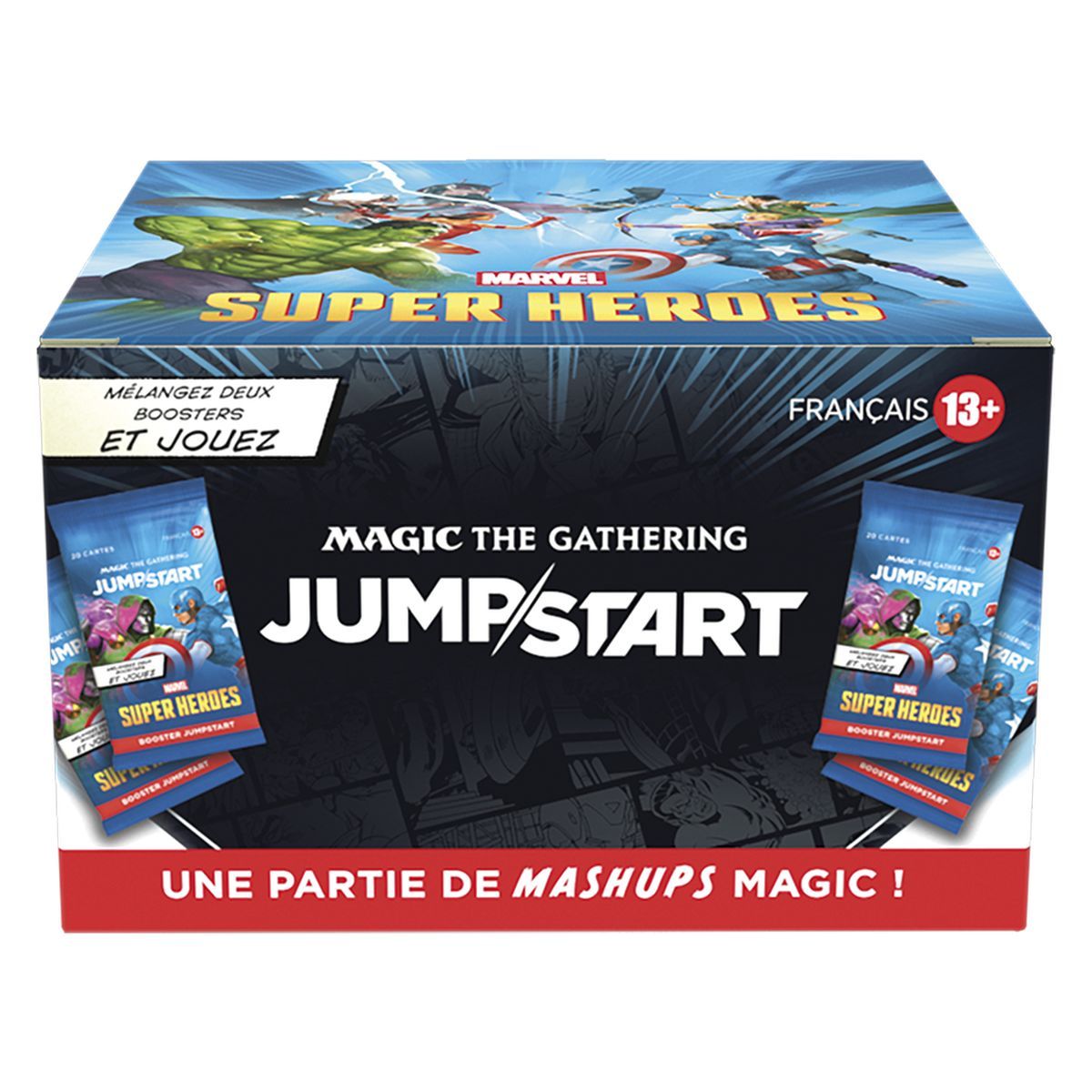 Box mit 24 Jumpstart Boostern – Marvel Superhelden – Magic: The Gathering – FR