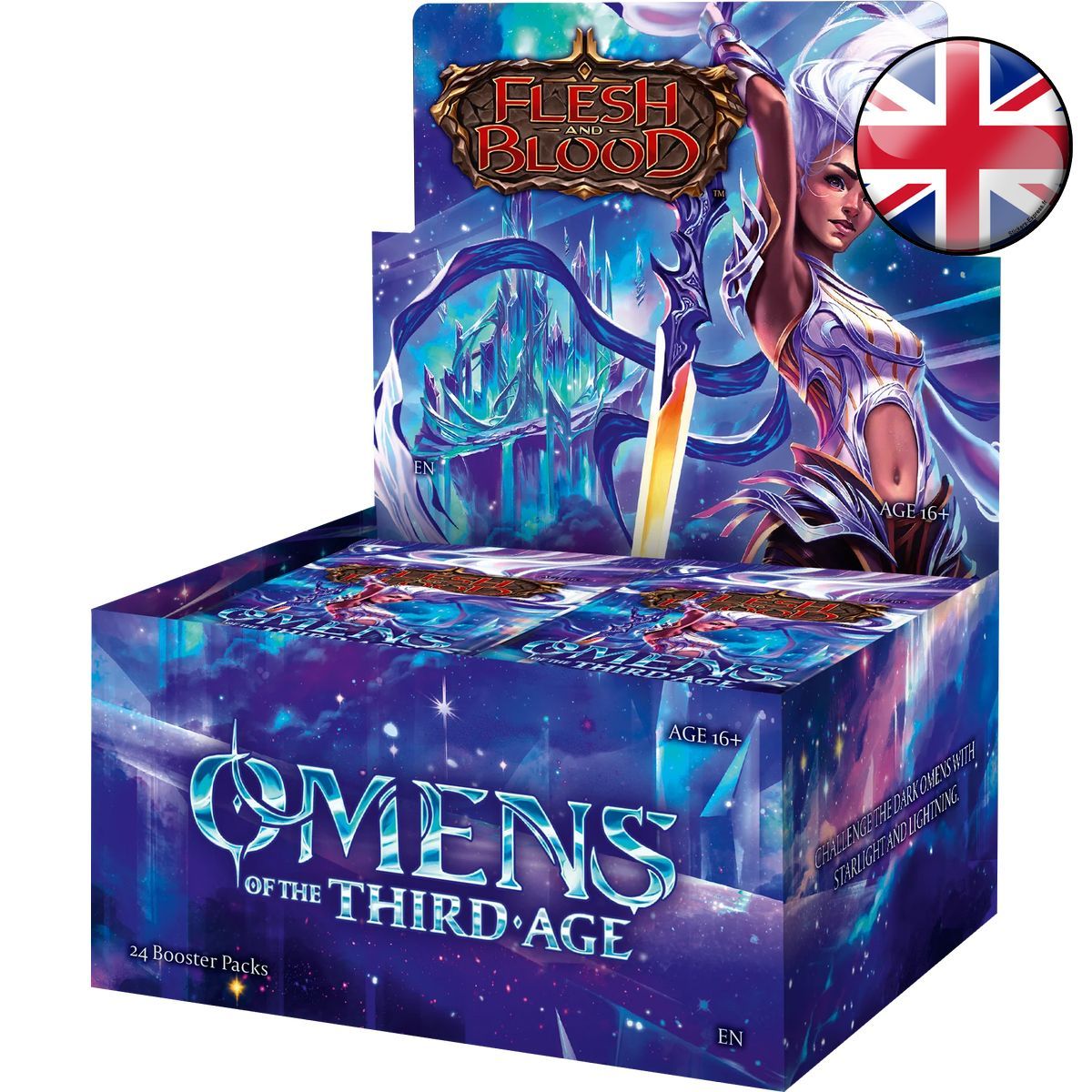 Box mit 24 Boostern – Omens of the Third Age – Flesh & Blood – FAB – EN
