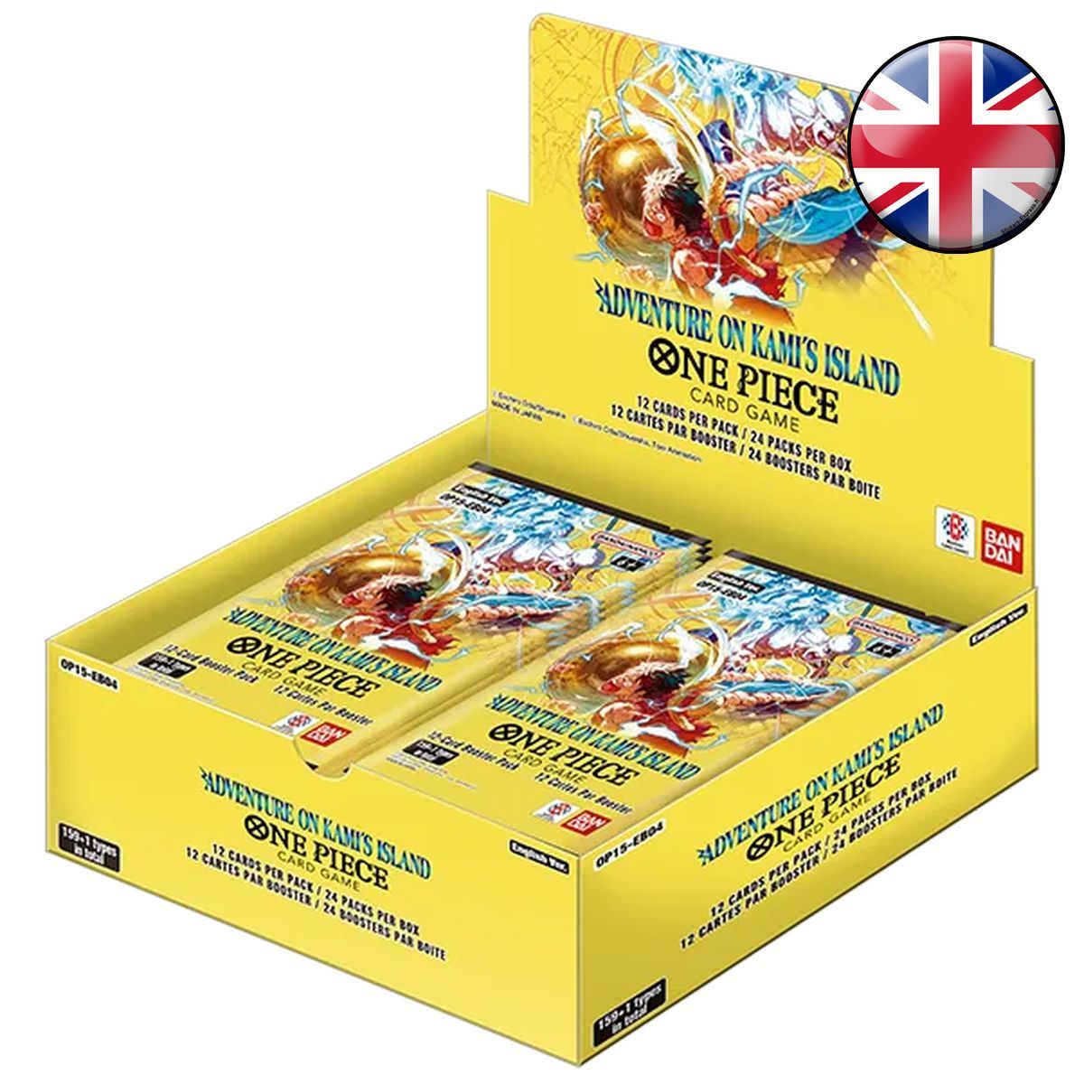 Item Box mit 24 Boostern – OP15~EB04 „Abenteuer auf Kamis Insel“ – One Piece CG – OP-15 EB-04 – EN