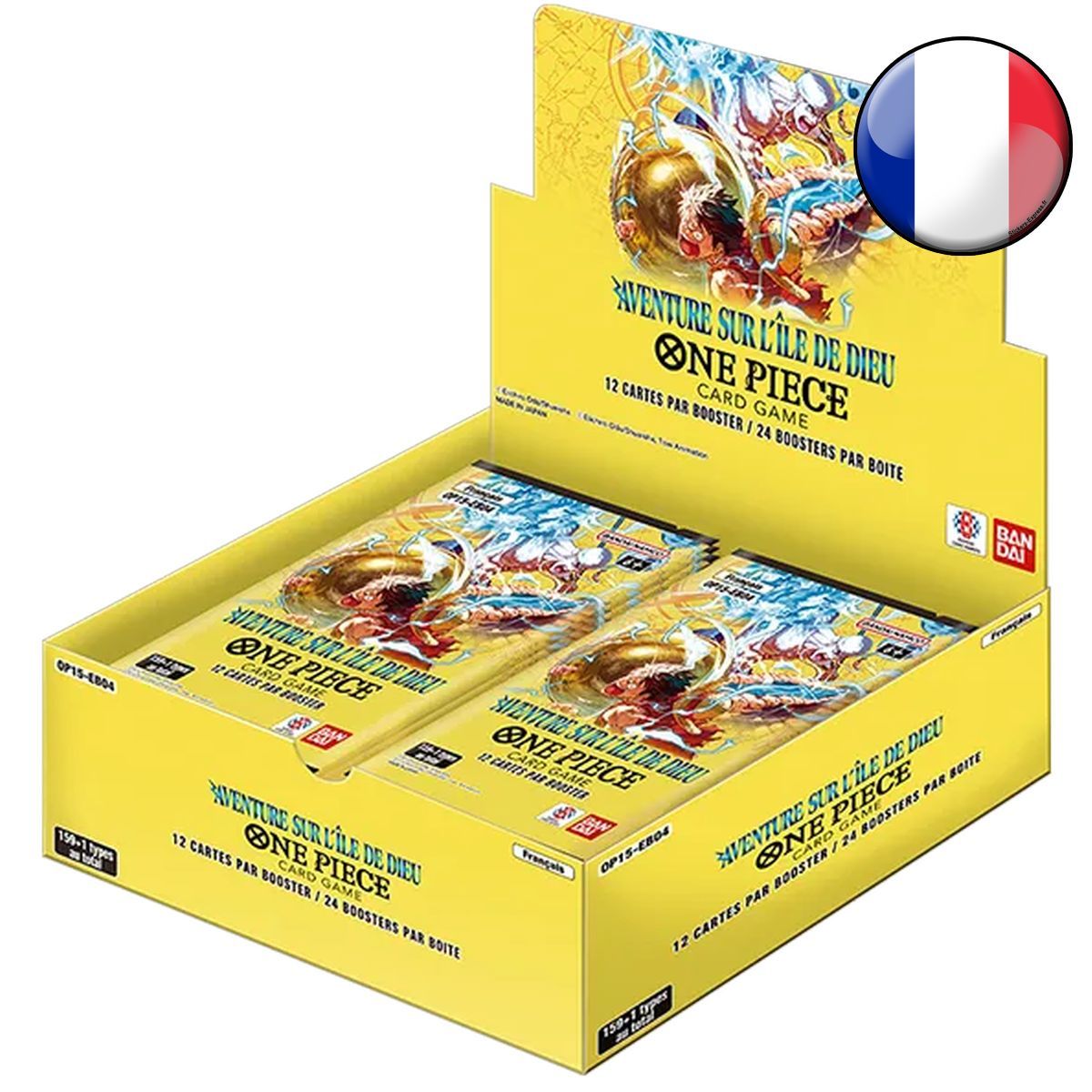 Box mit 24 Boostern – OP15~EB04 „Abenteuer auf Gottes Insel“ – One Piece CG – OP-15 EB-04 – FR