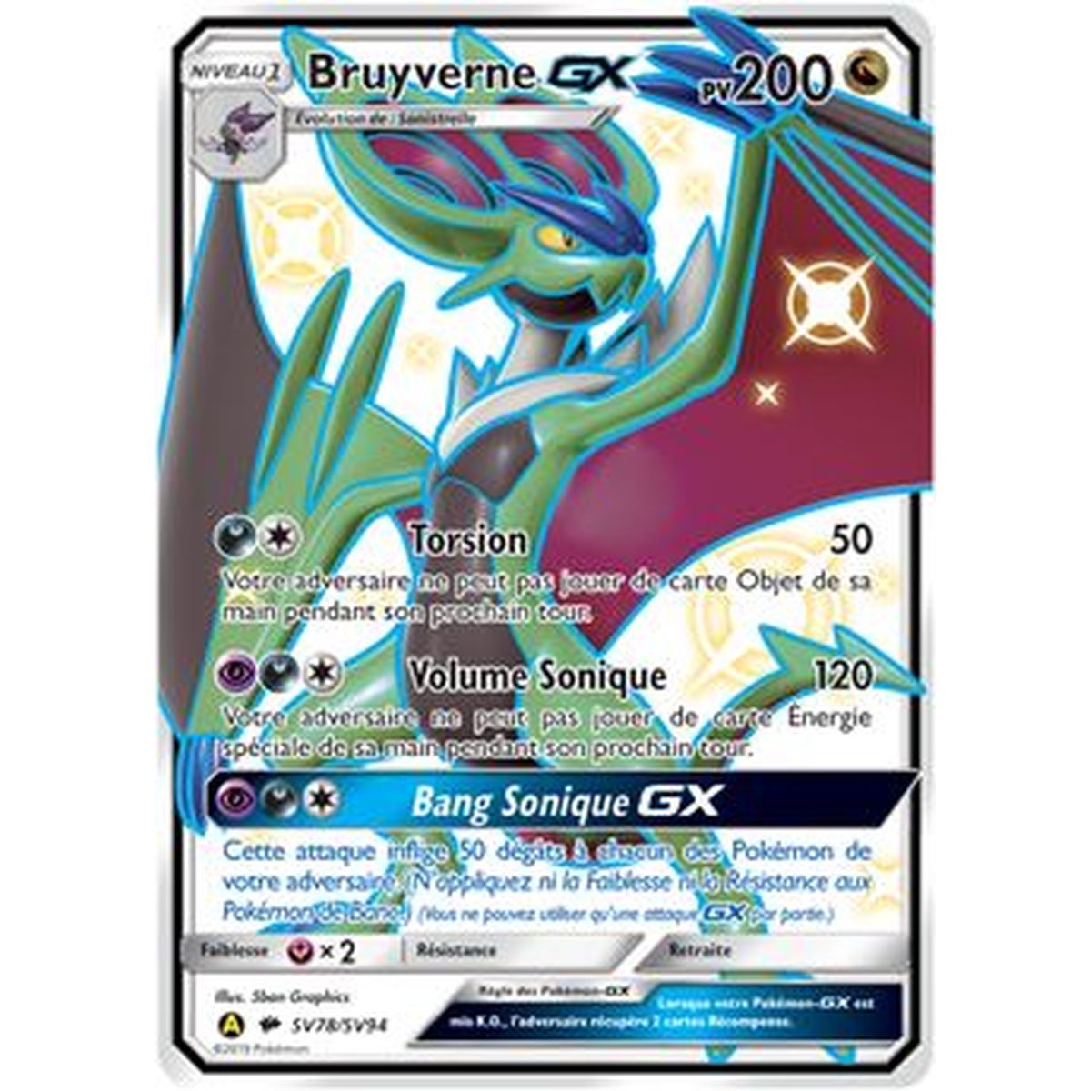 Bruyverne GX – Full Art Ultra Rare SV78/SV94 – Sonne und Mond 11,5 Okkulte Schicksale