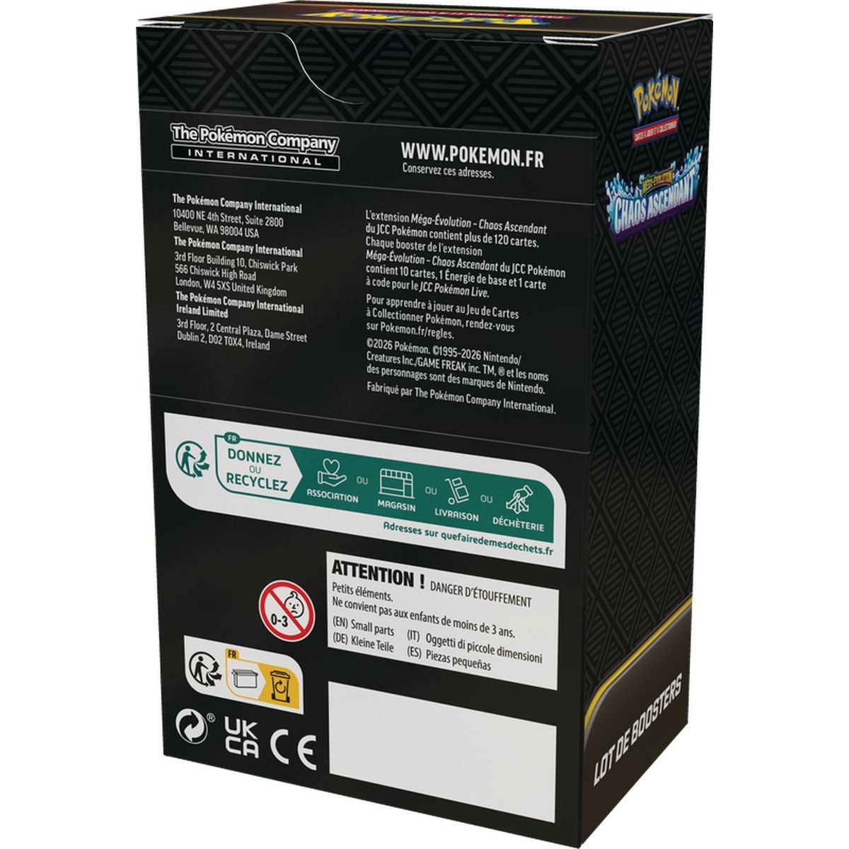 Bundle 6 Booster – Mega-Evolution: Chaos Ascendant [ME04][CRI] – Pokémon – FR