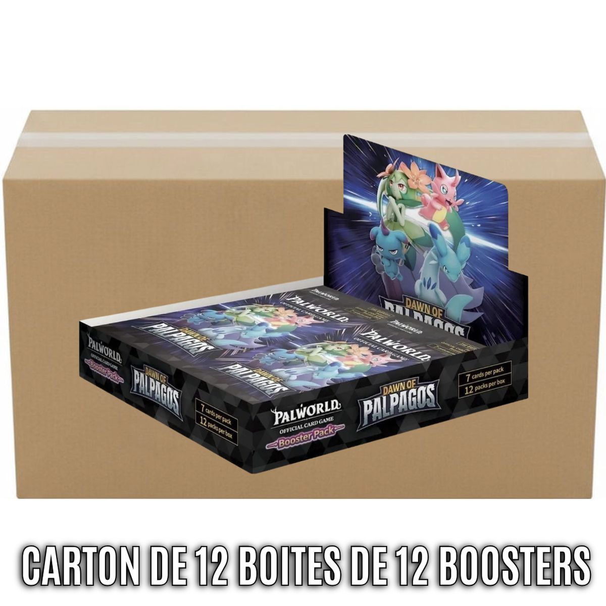 Box mit 12 Boosterboxen – Dawn of Palpagos [BP01] – Palworld TCG – EN