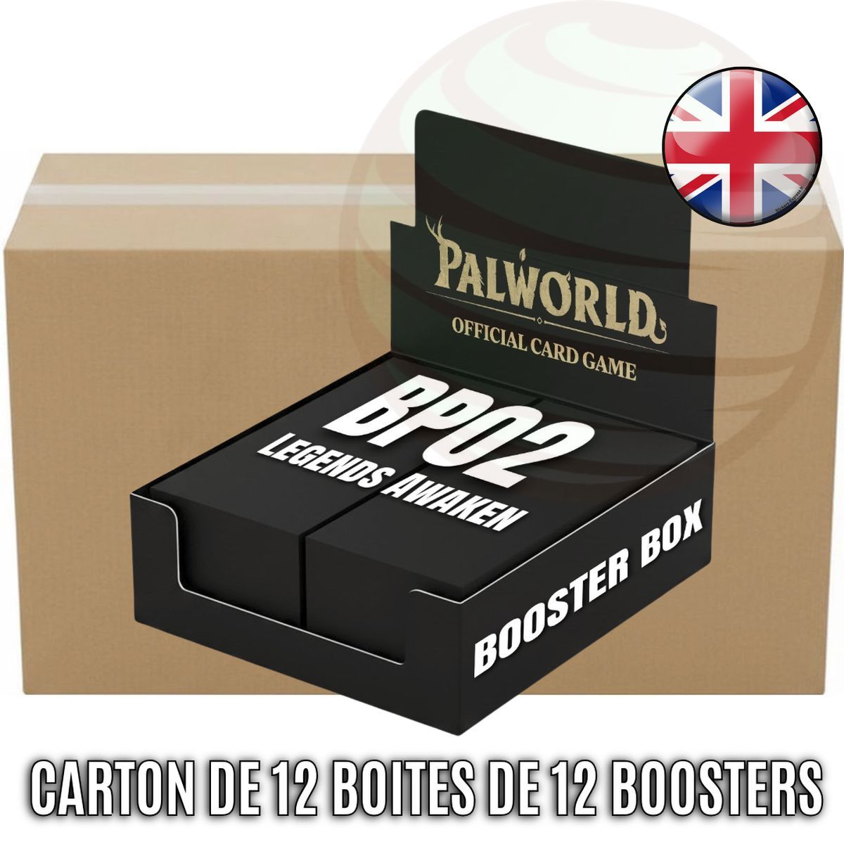 Box mit 12 Boosterboxen – Legends Awaken [BP02] – Palworld TCG – EN