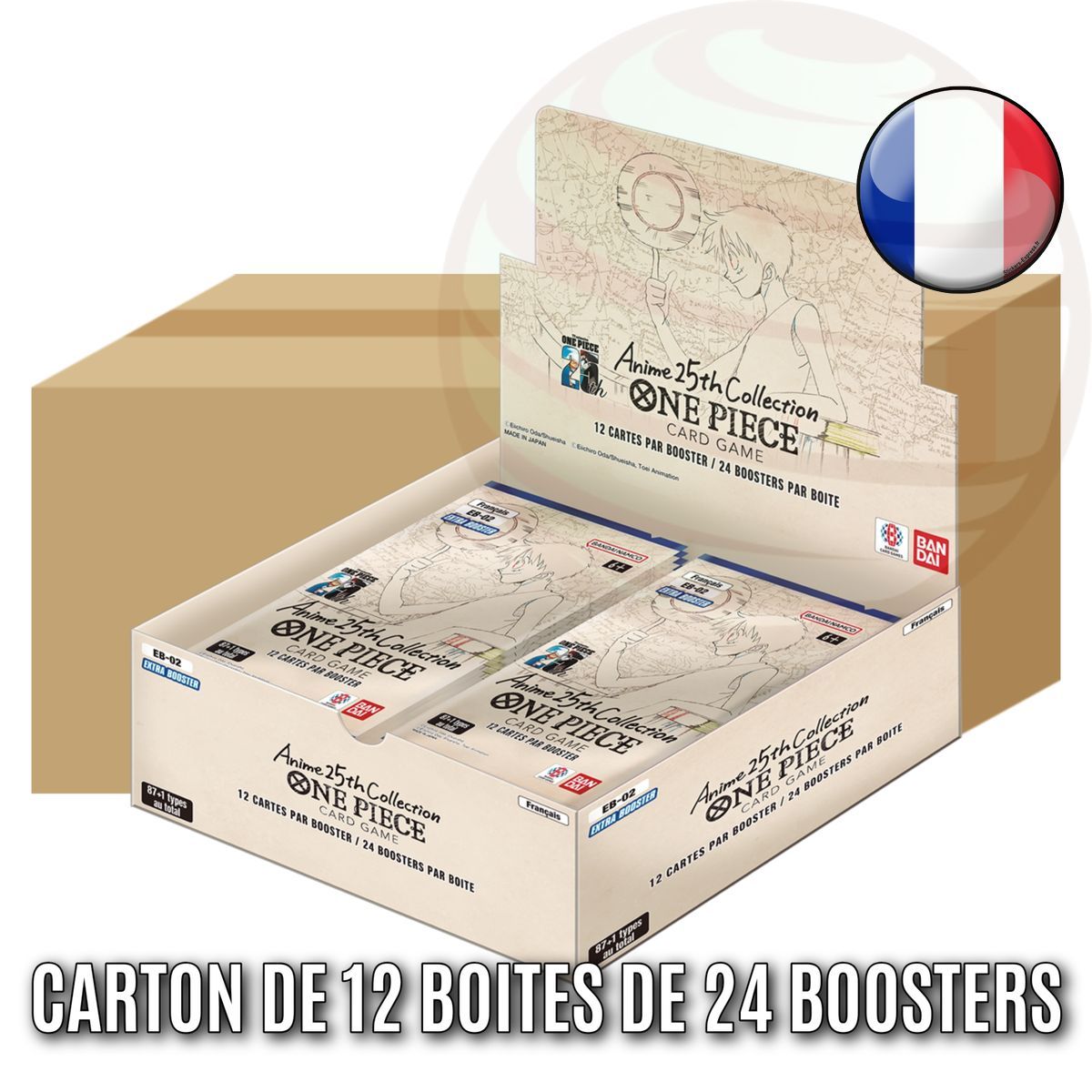 Schachtel mit 12 Schachteln mit je 24 Boostern - Extra-Booster: Anime 25. Kollektion - One Piece CG - EB-02 - EB02 - FR