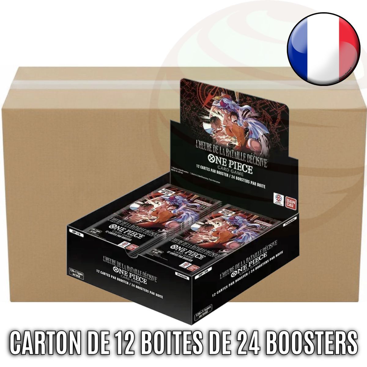 Karton mit 12 Schachteln à 24 Boosterpacks – OP16: Die Stunde der entscheidenden Schlacht – One Piece CG – OP-16 – FR