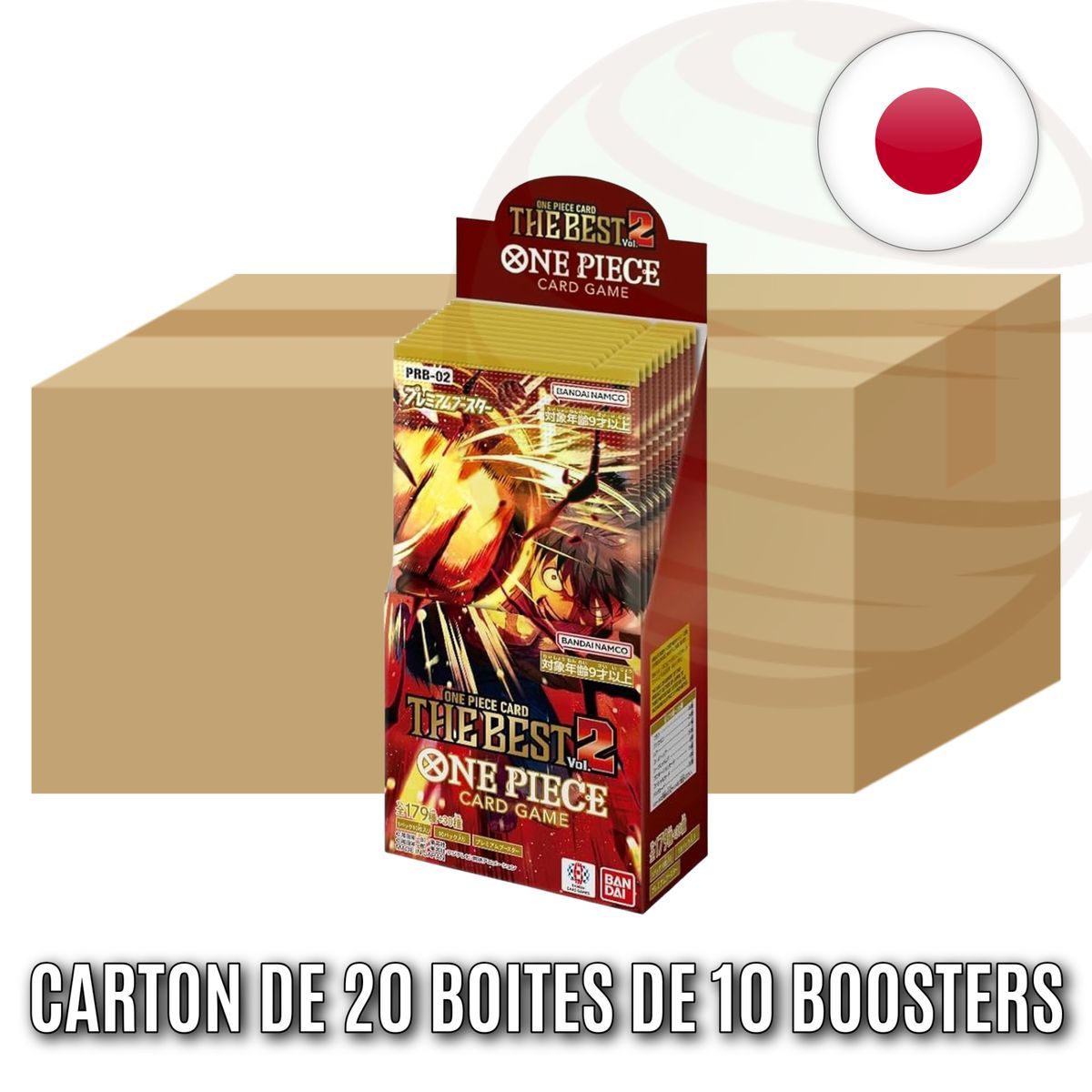 Schachtel mit 20 Schachteln mit je 10 Boostern – Das Beste: PRB02 – One Piece CG – Japanisch