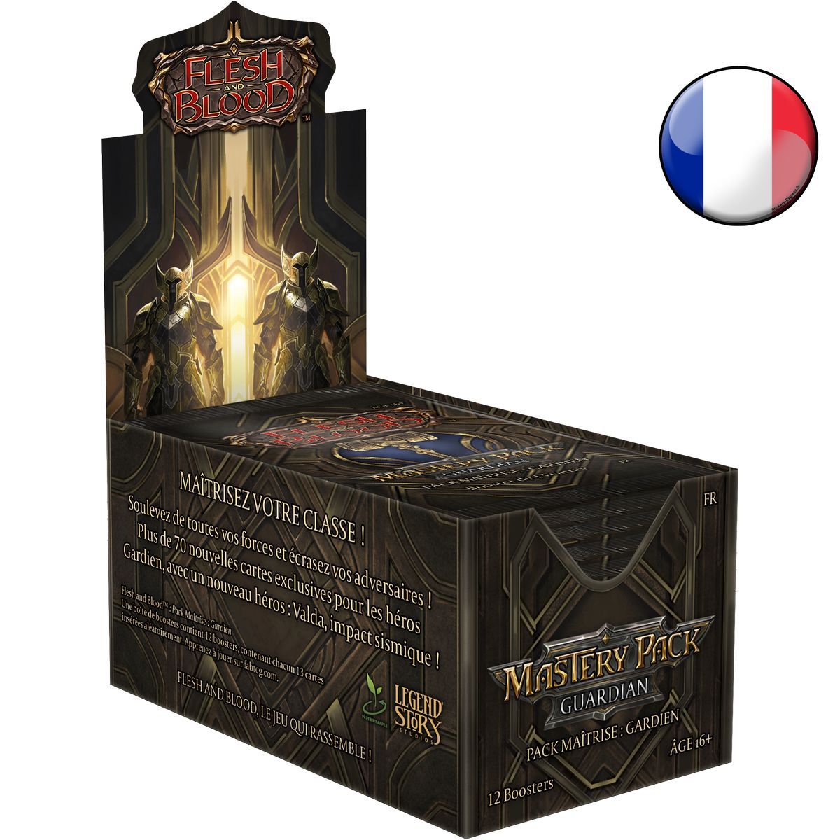 Schachtel mit 8 Schachteln mit je 12 Boostern - Mastery Pack Guardian - Flesh & Blood - FAB - FR