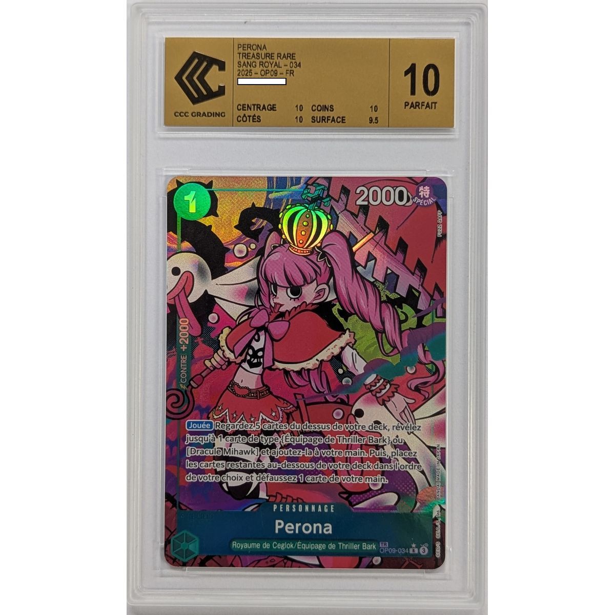 [CCC 10 - Nine+] - Bewertete Karte - Perona (Treasure Rare) - OP10 Royal Blood - 2025 - One Piece - Französisch