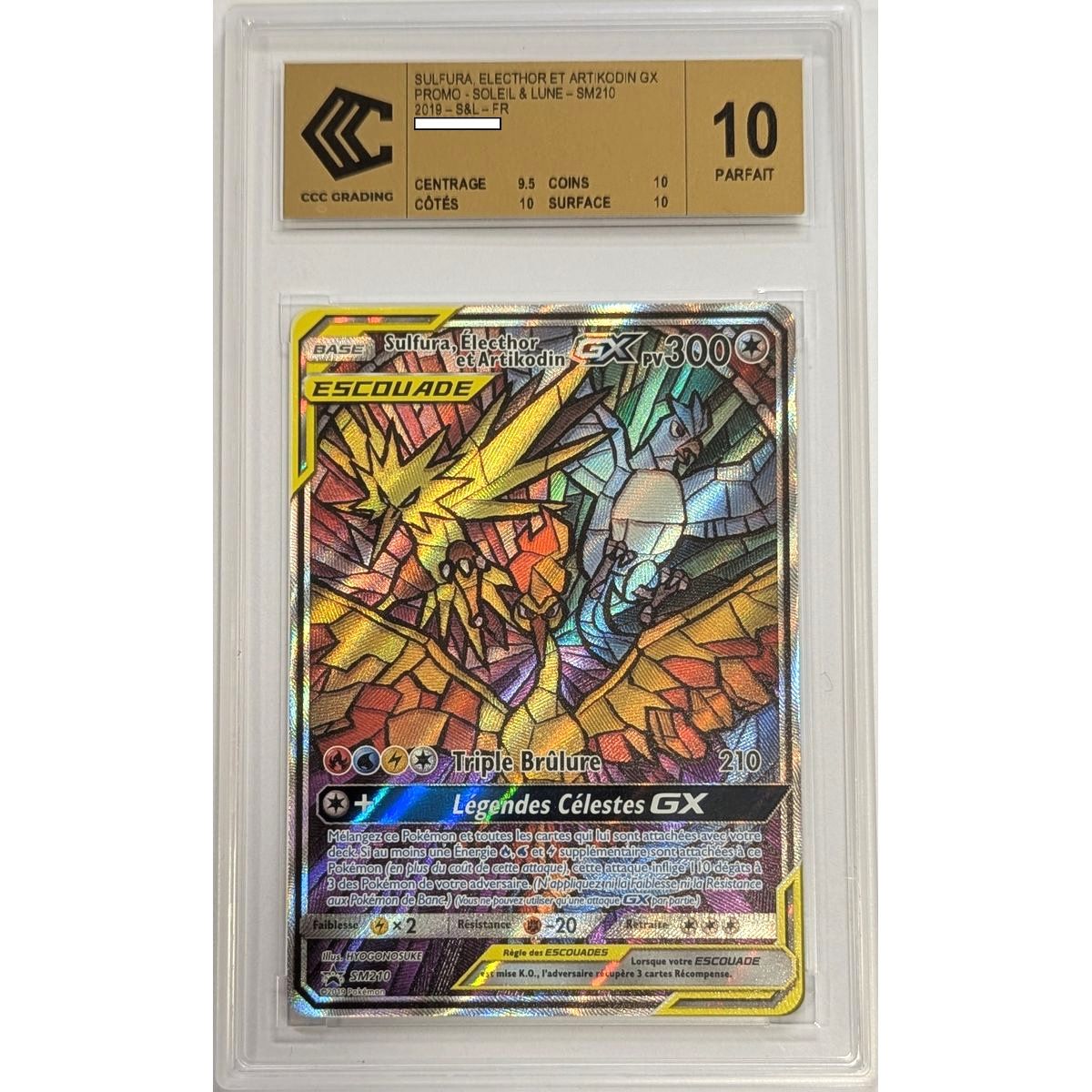 [CCC 10 – Perfekt] – Bewertete Karte – Moltres, Zapdos und Arktos GX – Promo – 2019 – Pokémon – Französisch