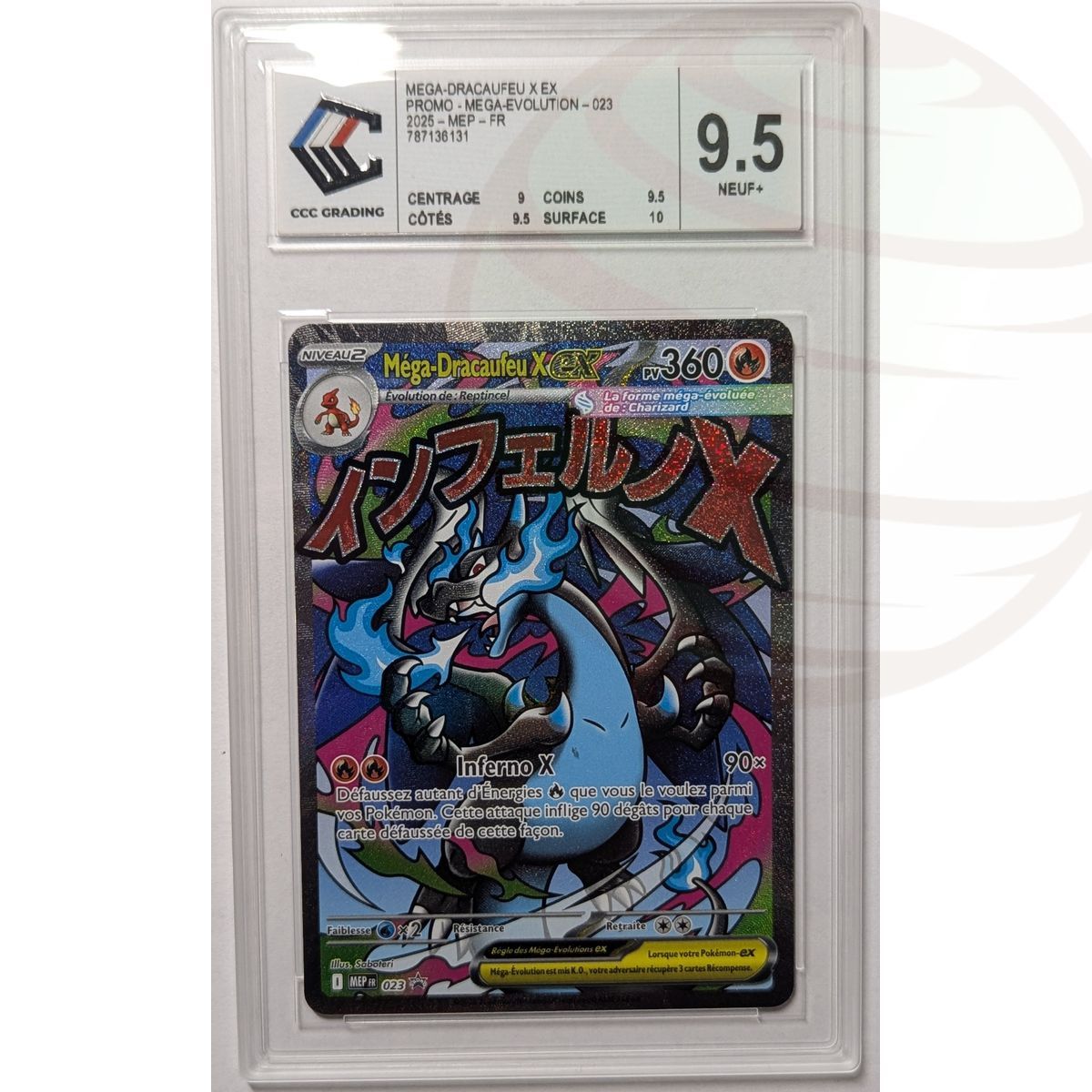 [CCC 9.5 - Mint+] - Bewertete Karte - Mega-Glurak X ex MEP023 - Mega-Entwicklungs-Promo - 2025 - Pokémon - Französisch