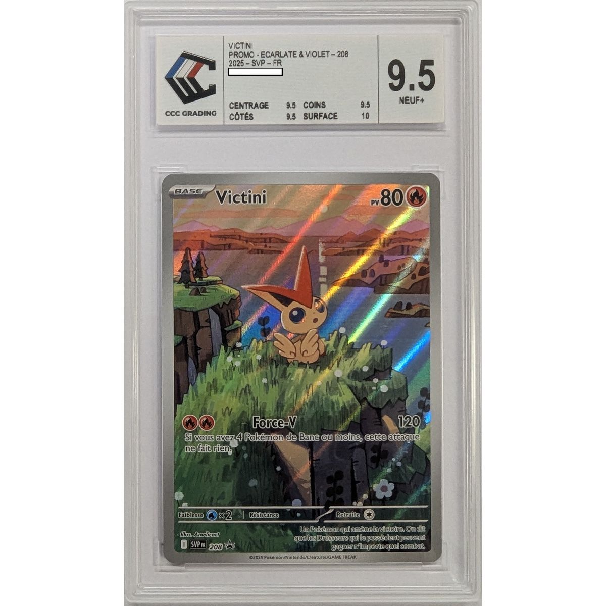 [CCC 9.5 - Mint+] - Bewertete Karte - Victini SVP 208 - Promo - 2025 - Pokémon - Französisch