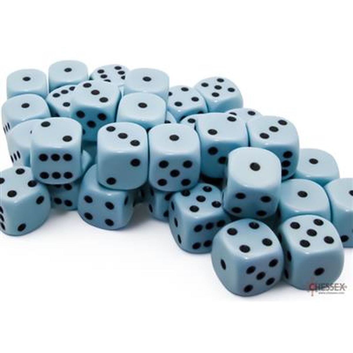 Chessex - Würfel - Pastell Pastellblau/Schwarz - Set mit 36 Würfeln à 6 - 12 mm