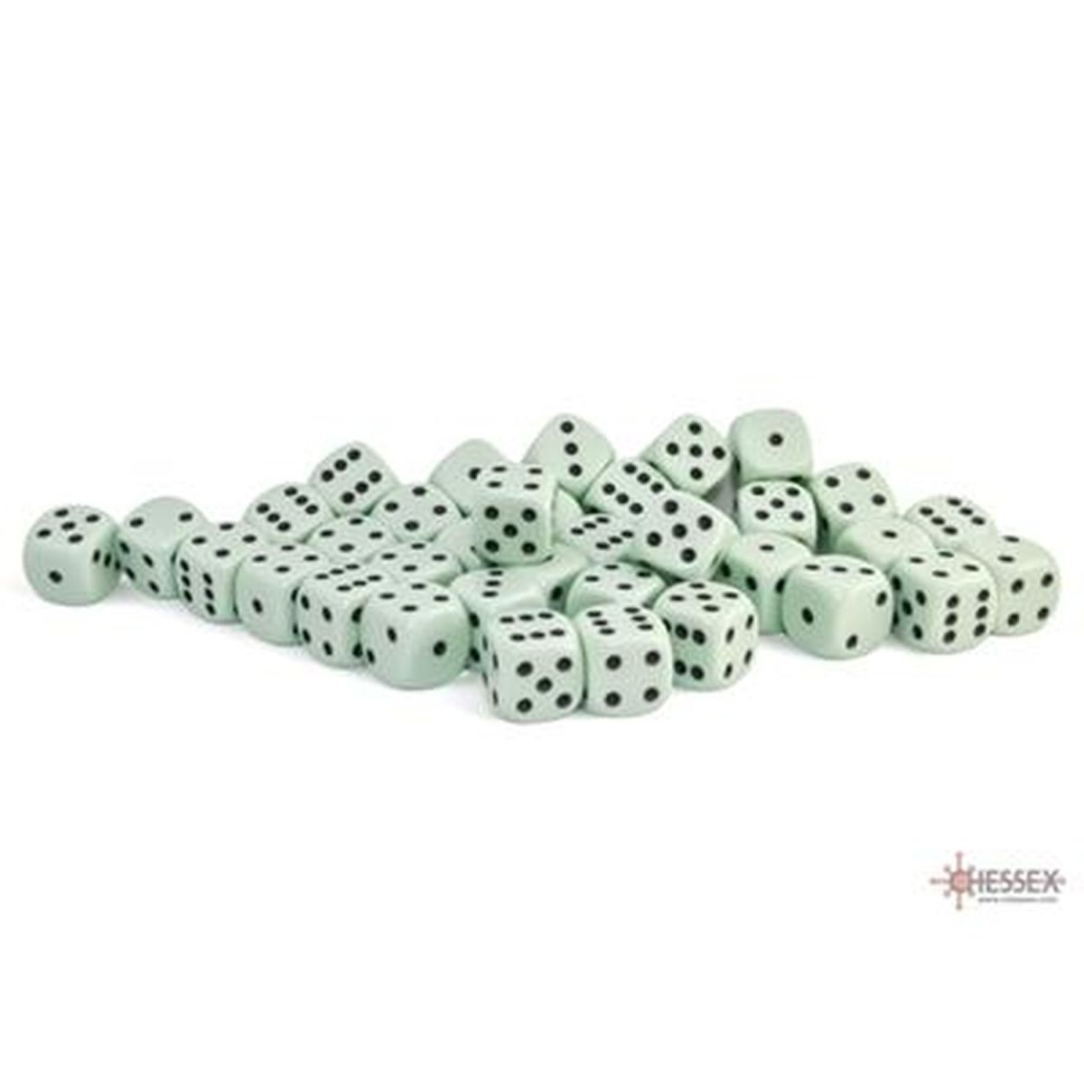 Chessex – Würfel – Pastell-Pastellgrün/Schwarz – Set mit 36 Würfeln von 6 – 12 mm