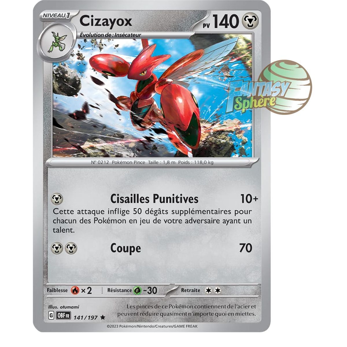 Scizor – Rückseite 141/197 – Scharlachrote und violette Obsidianflammen