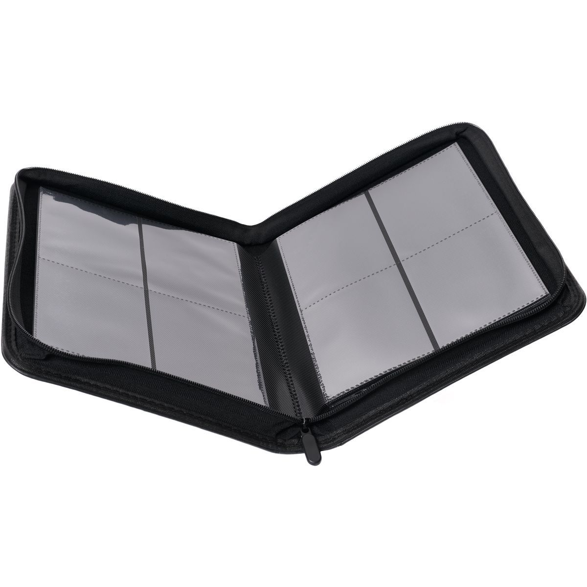 Premium-Toploader-Sammelalbum in Schwarz – 144 Karten – 4-Taschen-Reißverschluss-Sammelalbum – Newave Collectibles