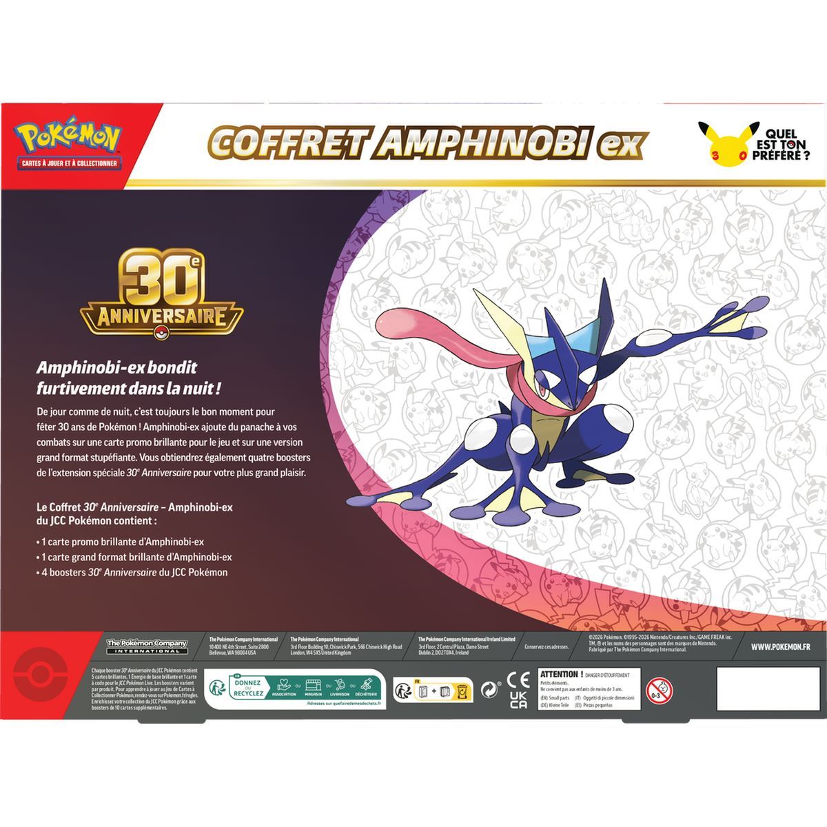 4-Booster-Pack – Greninja ex Kollektion – 30. Jubiläum [ME05.5][30C] – Pokémon – FR