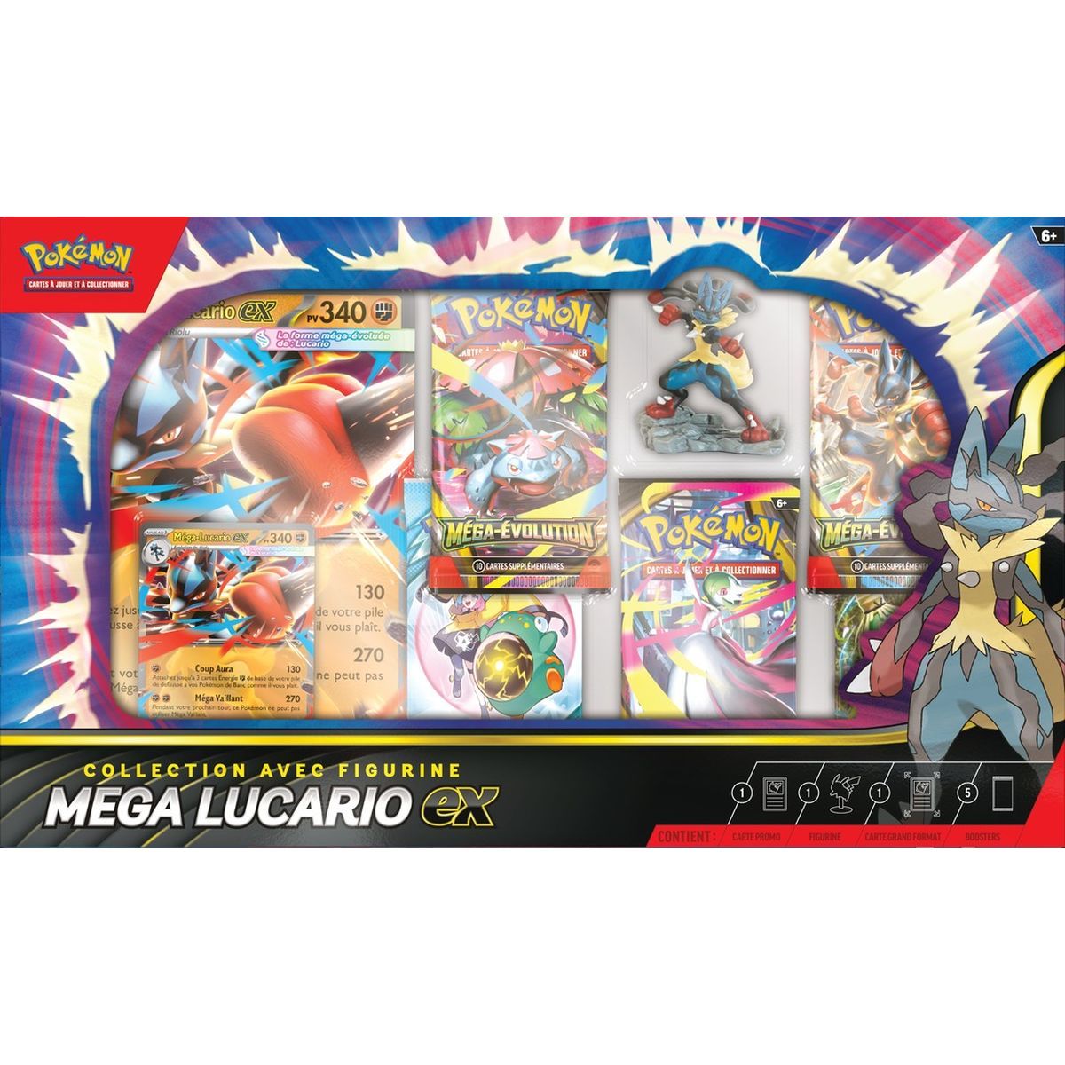 5er-Booster-Pack – Figurensammlung: Mega-Lucario [ME01 - MEG] – Pokémon – FR