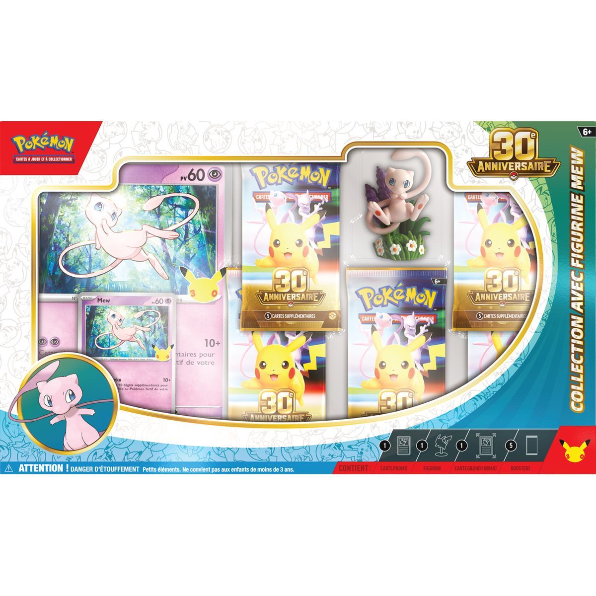 5er-Booster-Pack – Figurensammlung: Mew – 30. Jubiläum [ME05.5][30C] – Pokémon – FR