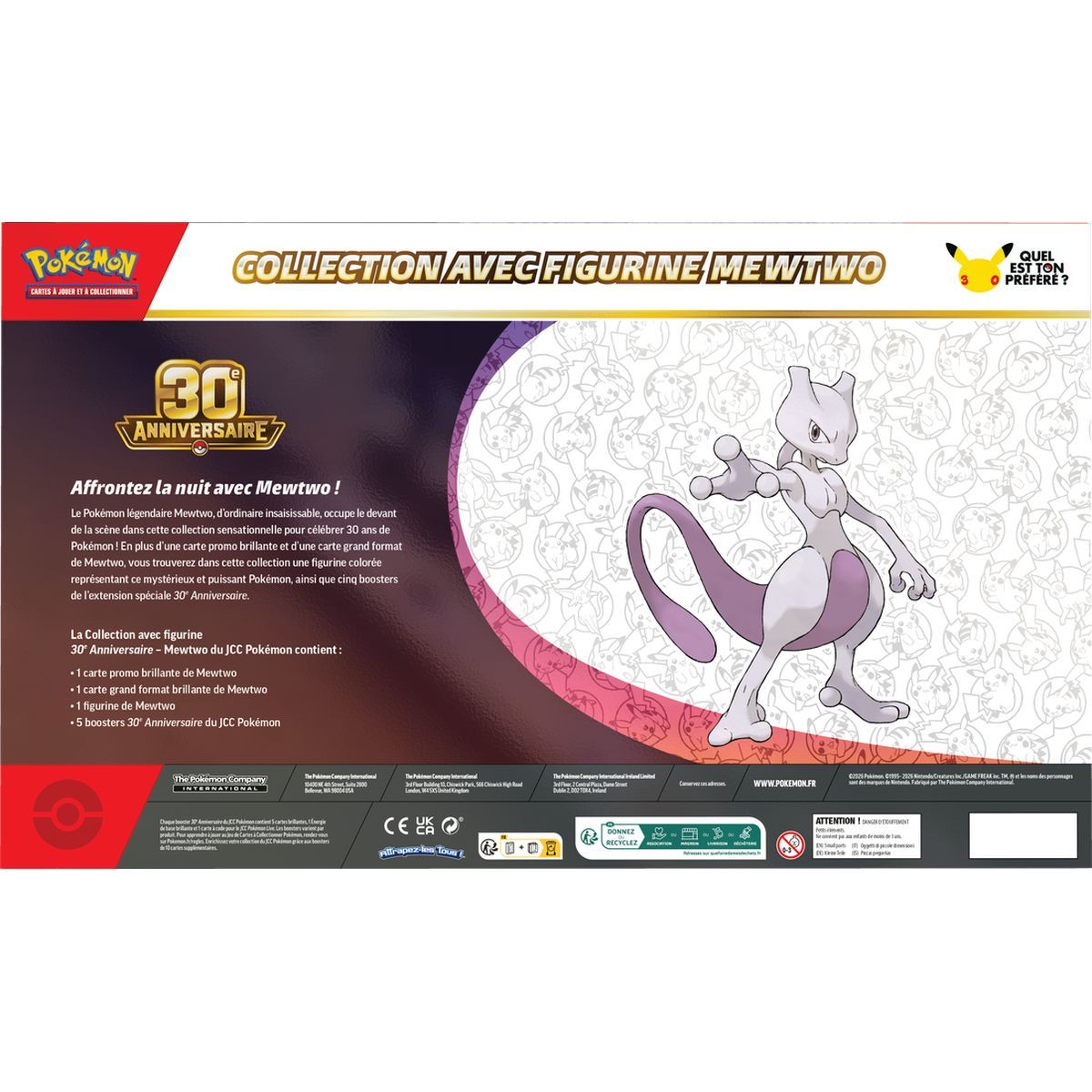 5er-Booster-Pack – Figurensammlung: Mewtu – 30. Jubiläum [ME05.5][30C] – Pokémon – FR