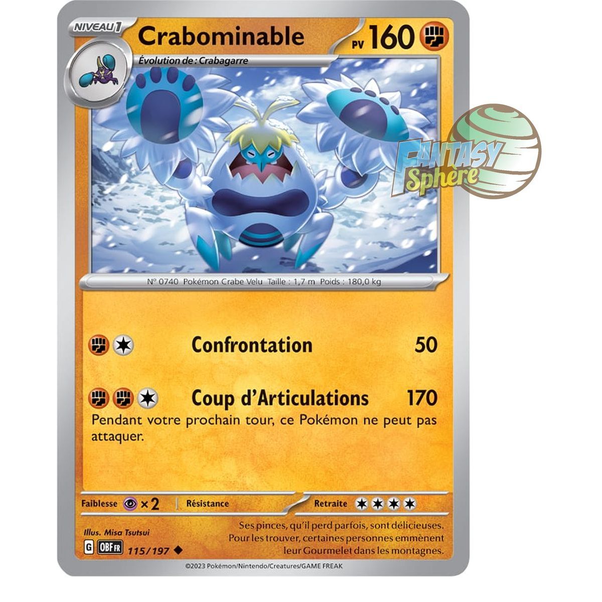 Crabominable – Rückseite 115/197 – Scharlachrote und violette Obsidianflammen