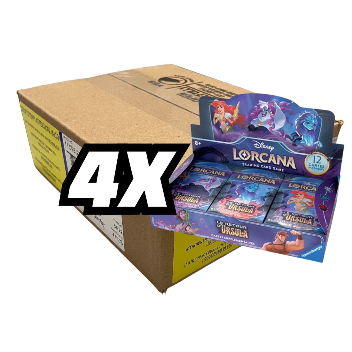 Item Disney Lorcana – Box mit 4 Box mit 24 Boosterpackungen – Kapitel 4 – Die Rückkehr von Ursula – FR