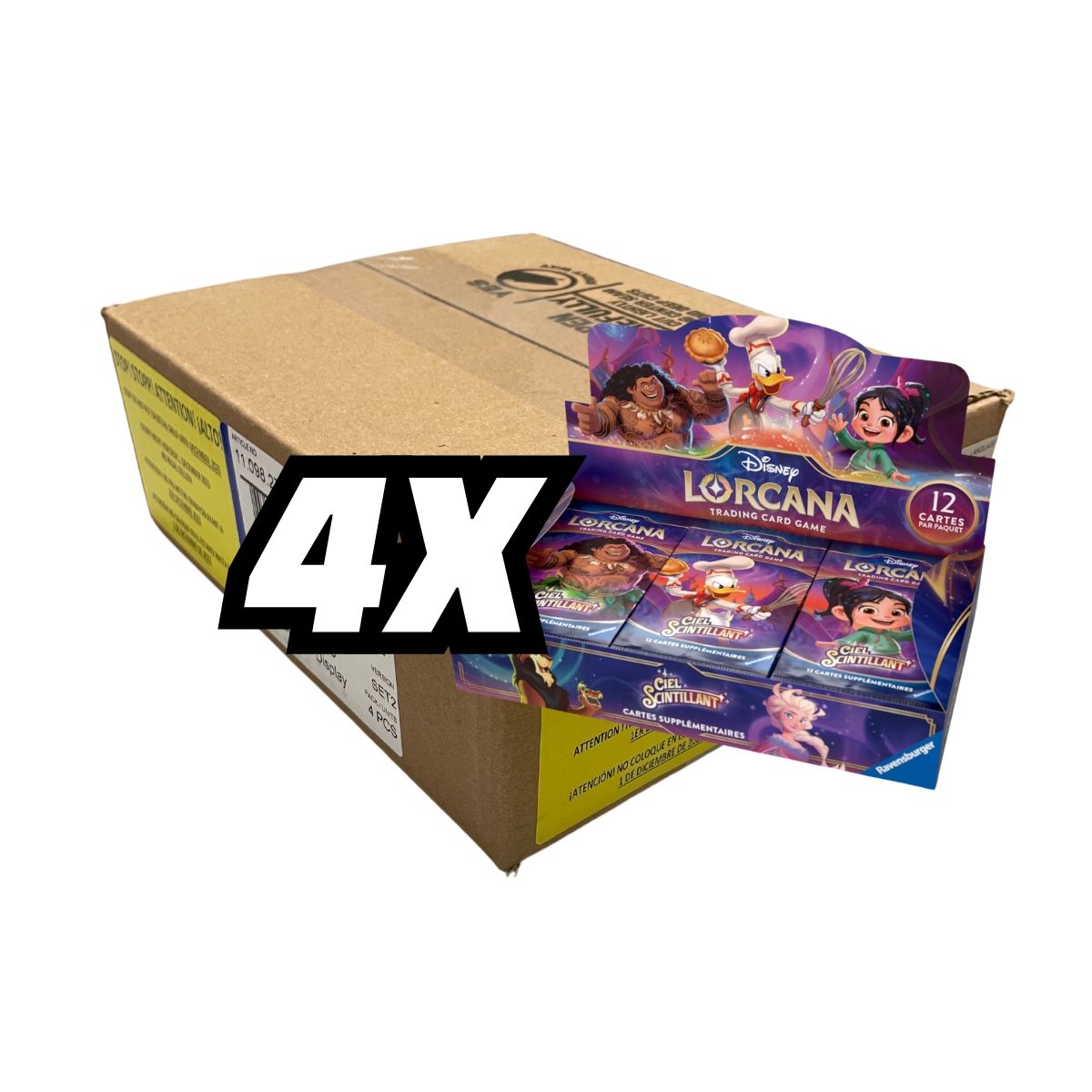 Disney Lorcana – Box mit 4 Box mit 24 Boostern – Kapitel 5 – Shimmering Sky (1. Druck) – FR